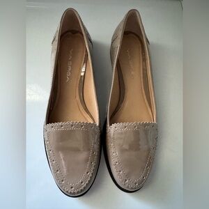 Via Spiga Women's Patent Leather Loafers - Beige Size 8